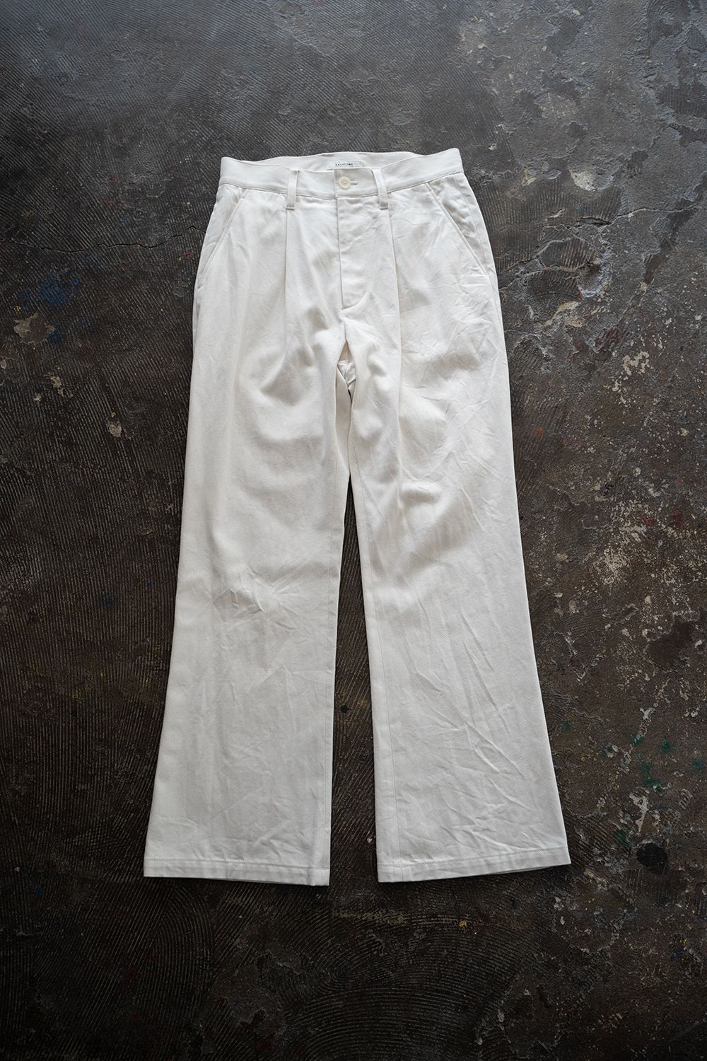 【25SS】1-Tack Bootcut Denim Pants/1タックブーツカットデニムパンツ(OFF WHITE)
