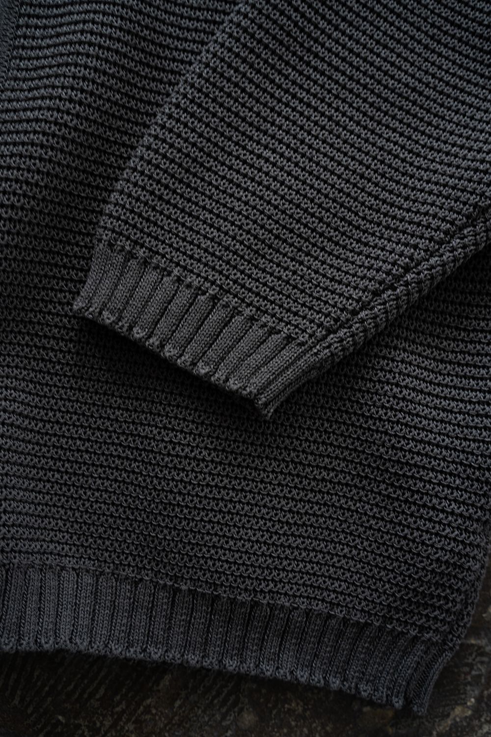 【26SS】和紙混7Gニットブルゾン(BROWN CHARCOAL)