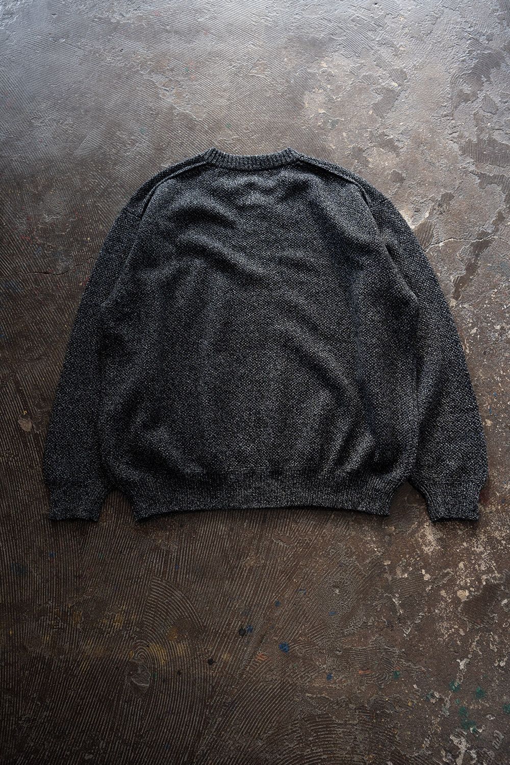 【26AW】ラムウール×ローシルクメランジニット(MELANGE BLACK)