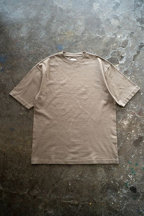 スビンコットン30/2吊り天竺半袖T(DARK BEIGE)