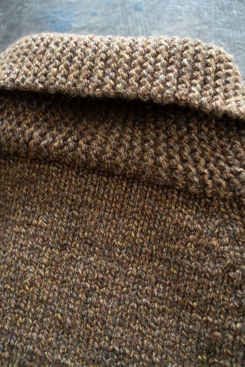 【ラスト1点】yak/lambs multi ply HAND KNITTING cowichan sweater(MARRON)