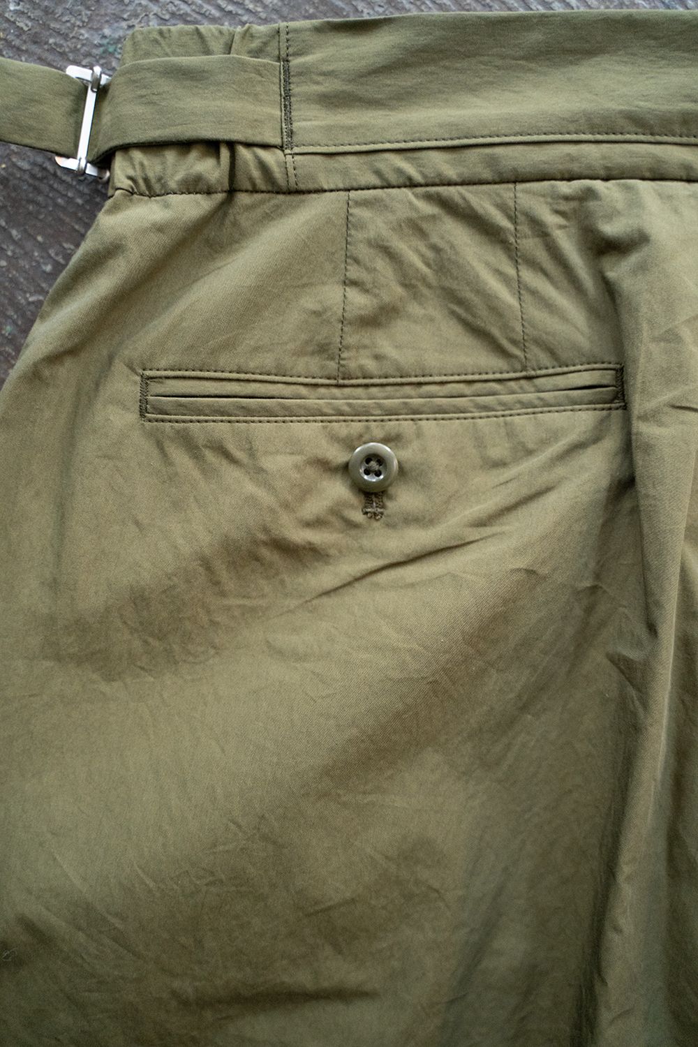 【ラスト1点】2-Tack Cotton-Nylon Trousers/2タックコットンナイロントラウザーズ(OLIVE)