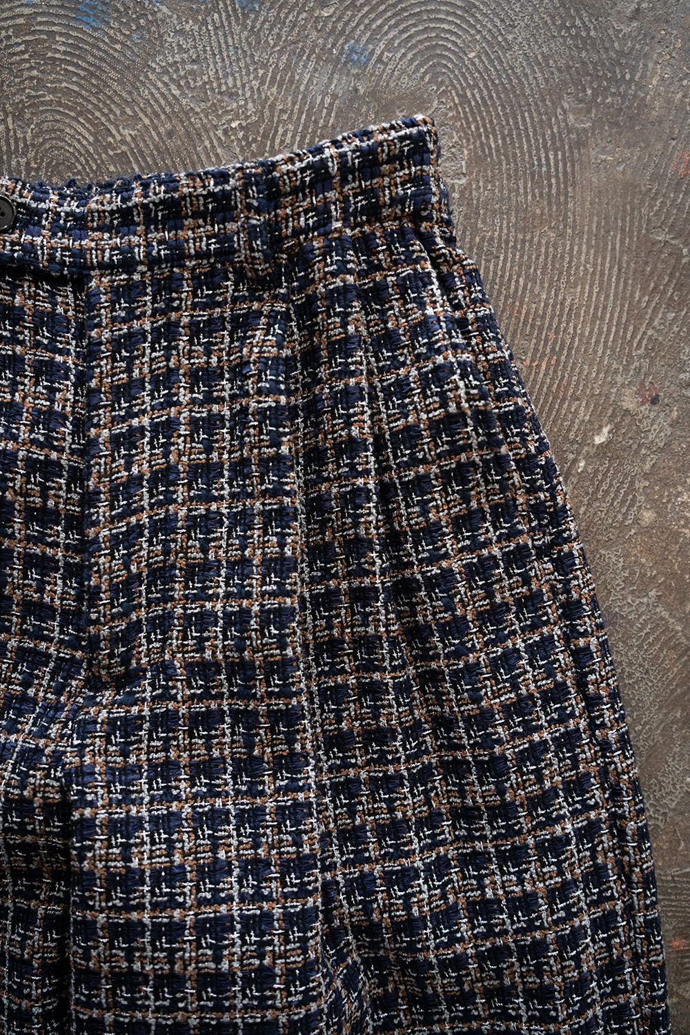 【26SS】2Tuck Wide Summer Tweed Pants/2タックワイドサマーツイードパンツ(ネイビー)