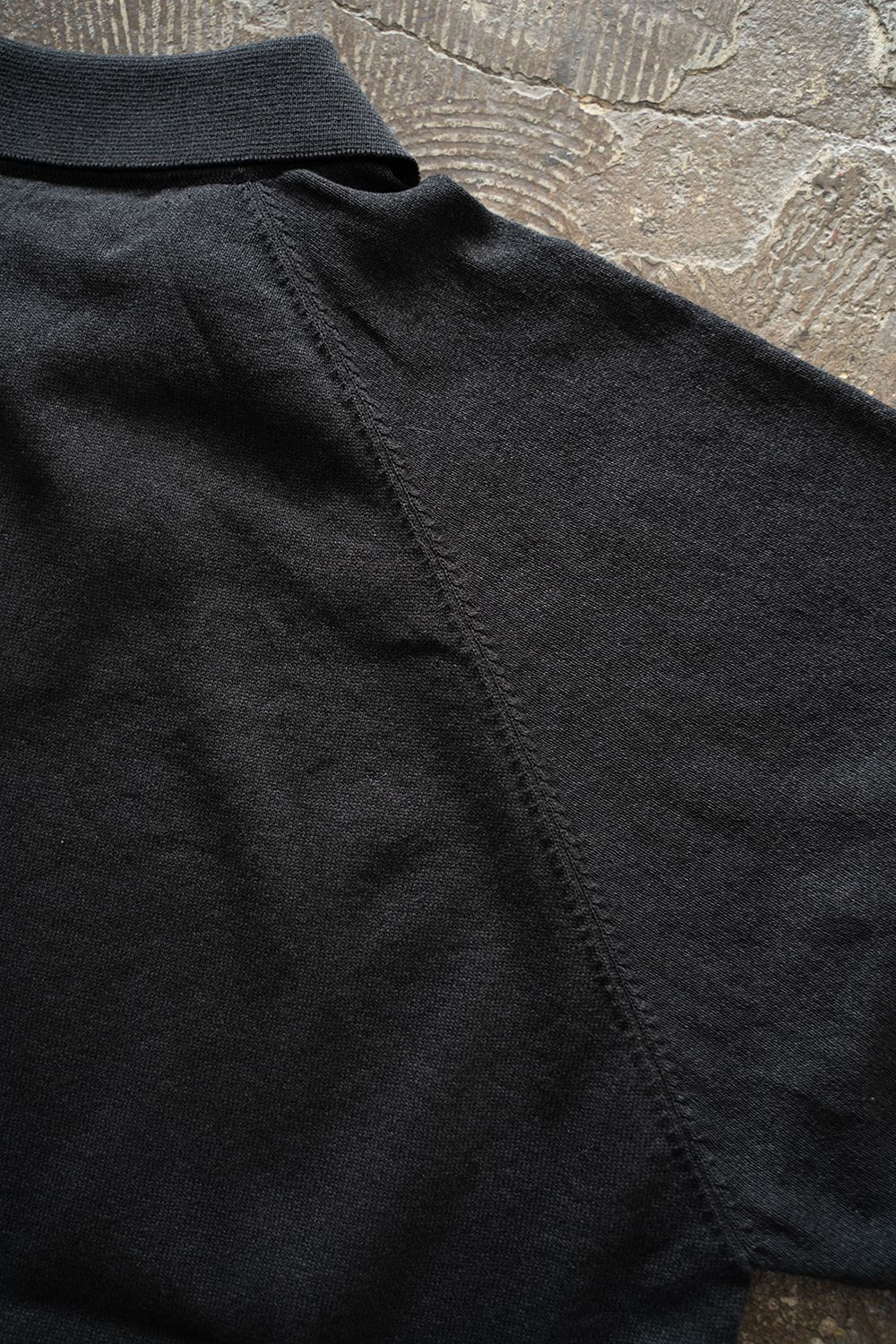 【ラスト1点】【25SS】和紙混12Gニットポロ(BLACK)