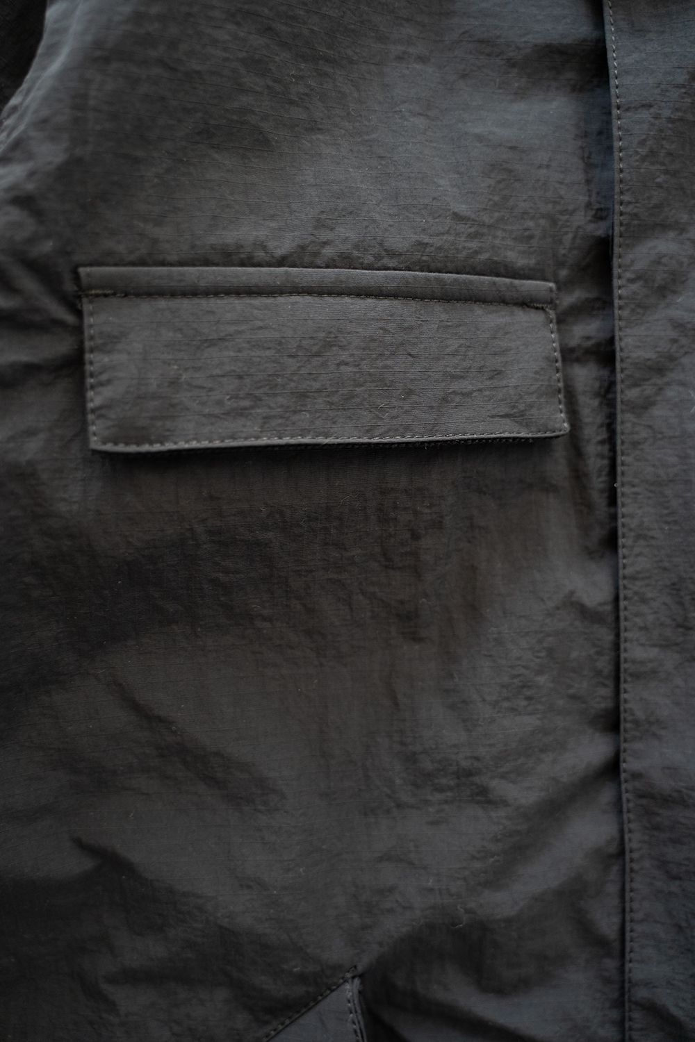 【ラスト1点】【23AW】Water Proof Rip Stop Nylon Stand Coat/撥水リップストップナイロンスタンドコート(BLACK)【ユニセックス】