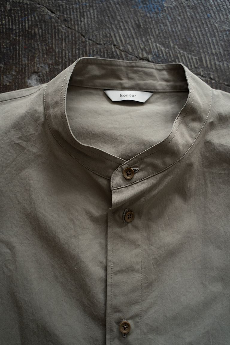 kontor - 【ラスト1点】【23AW】Square AH Band Collar Shirt(BEIGE 
