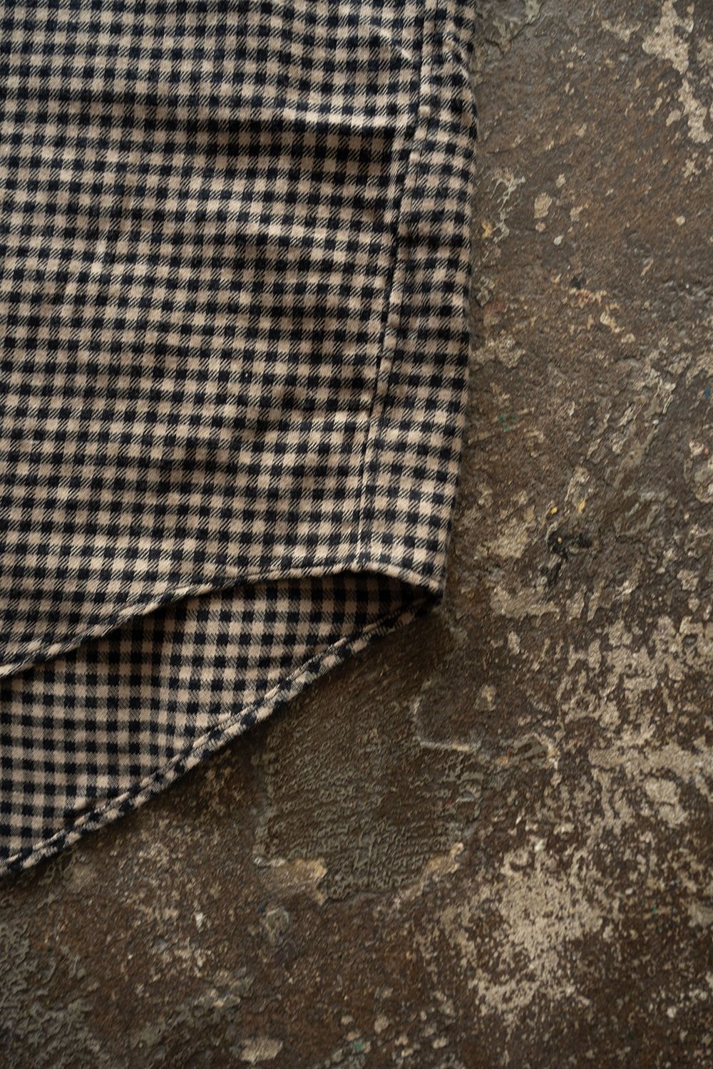 【26AW】Cotton Wool Check Shirts(BEIGE×BLACK CHECK)