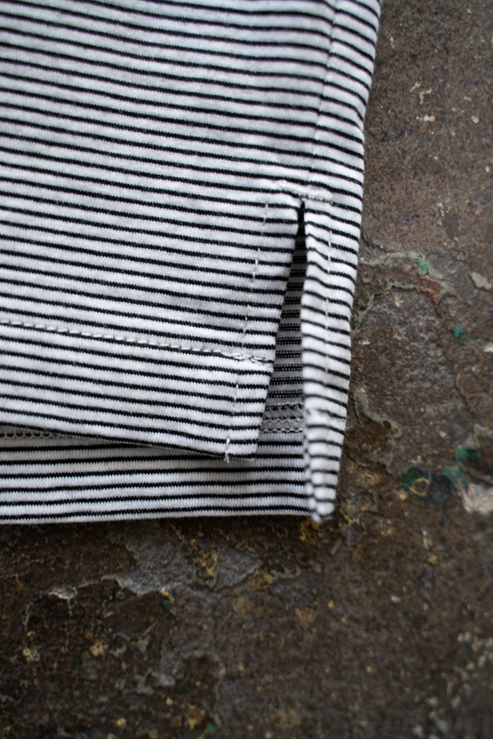 【ラスト1点】【23SS】ヘンリーネックボーダーカットソー(WHITE×BLACK)
