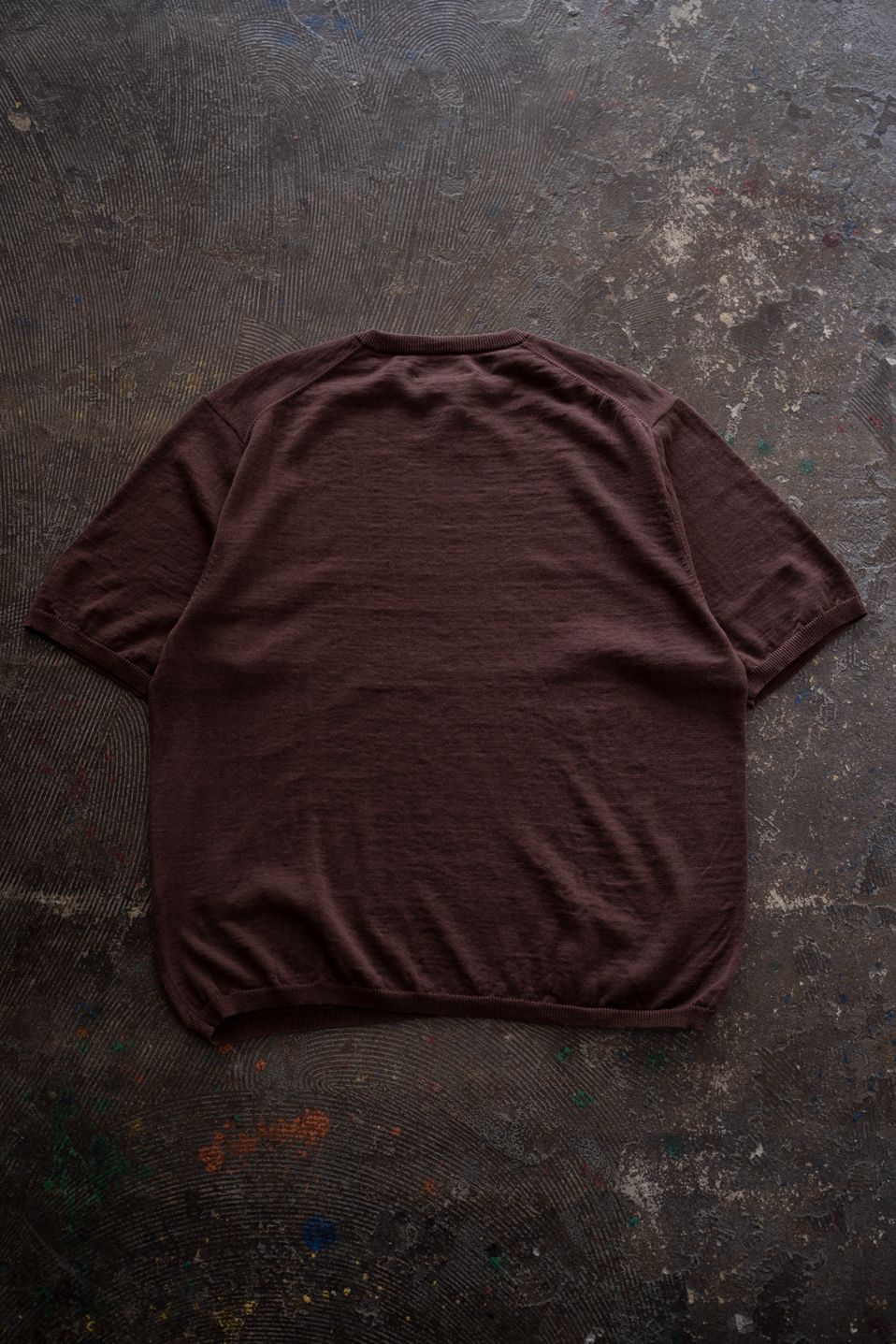 【26SS】リネン×コットンニットTee(BORDEAUX)