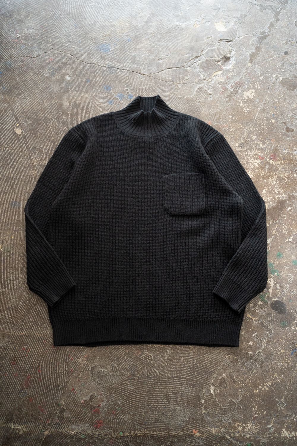 【ラスト1点】【25AW】ウール×シルクハイネックニット(BLACK)