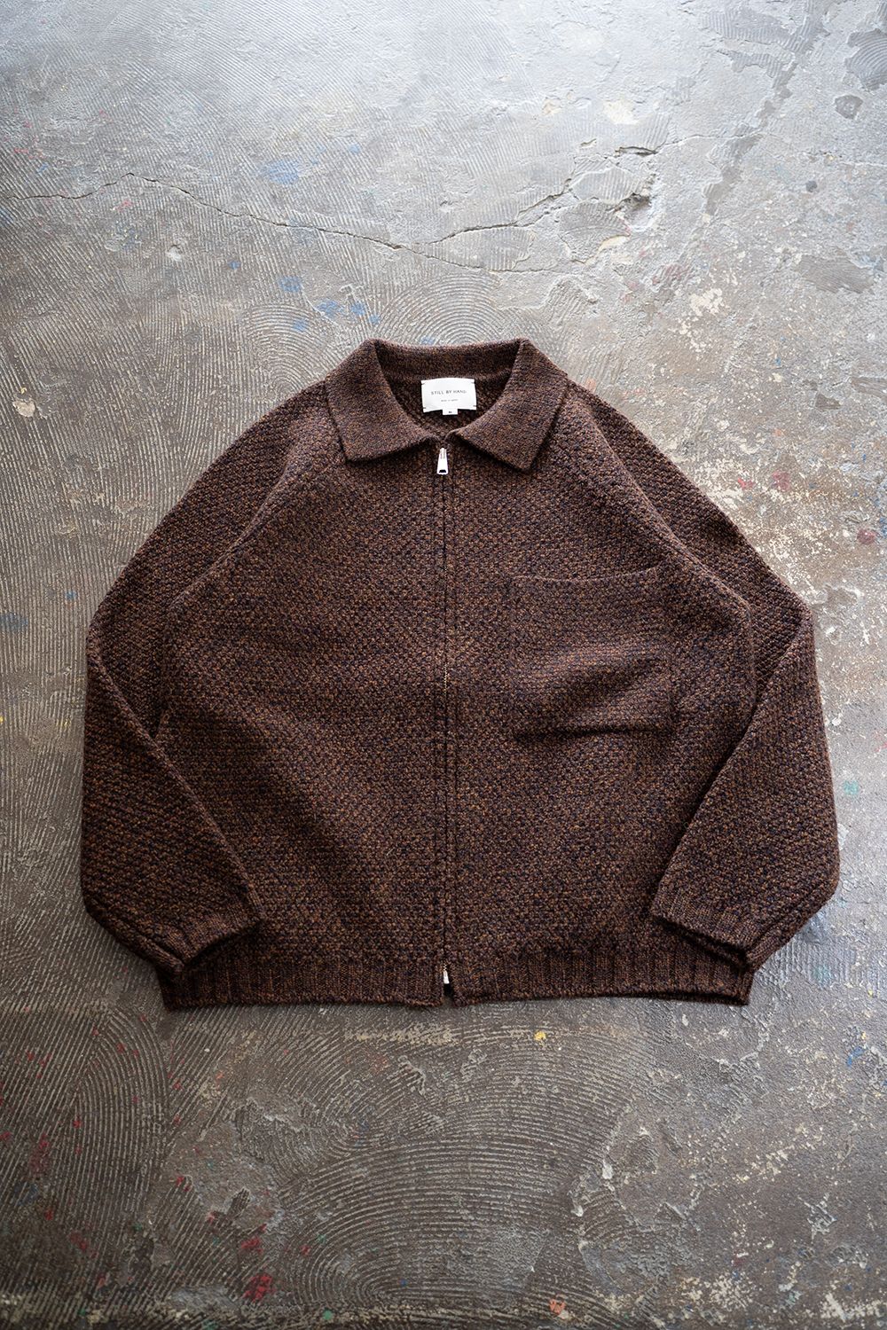 【25AW】5Gニットジップブルゾン(MELANGE BROWN)