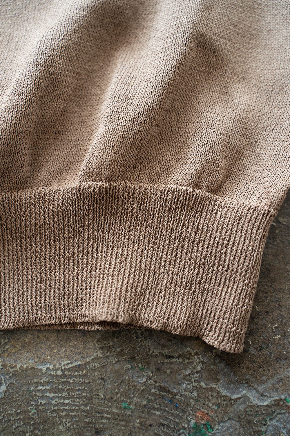 【ラスト1点】和紙混サドルショルダーニット(LIGHT BROWN)