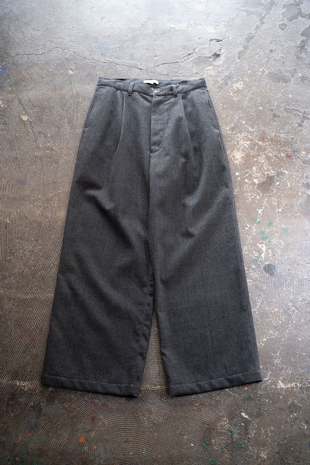 【25AW】Glen Check Trousers/グレンチェックトラウザーズ(GRAY)