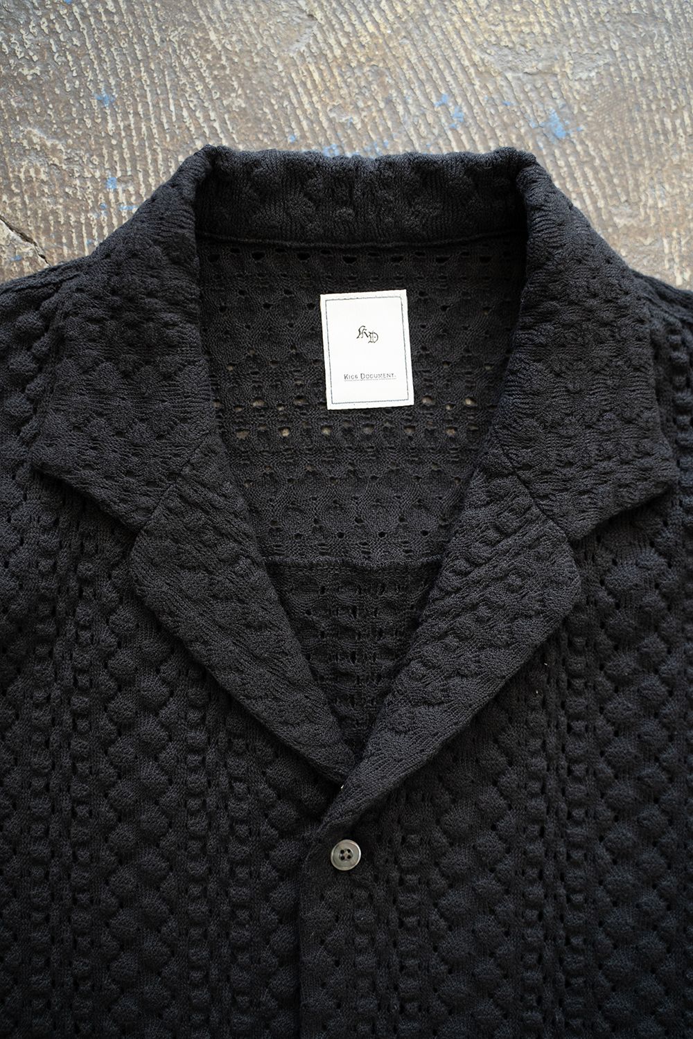 【ラスト1点】【24SS】Barfuss Knit H/S Shirt/バルファスニットハーフスリーブシャツ(BLACK)