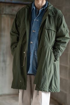 【ラスト1点】【23AW】Water Proof Rip Stop Nylon Stand Coat/撥水リップストップナイロンスタンドコート(KHAKI)【ユニセックス】