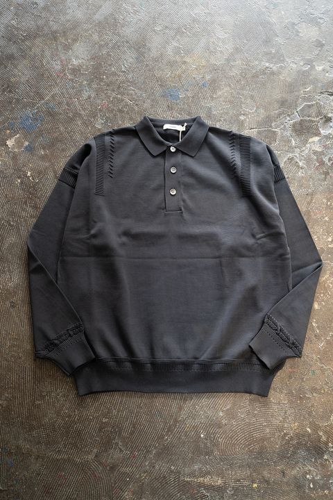 【ラスト1点】Yonaga Knit Polo(OFF BLACK)