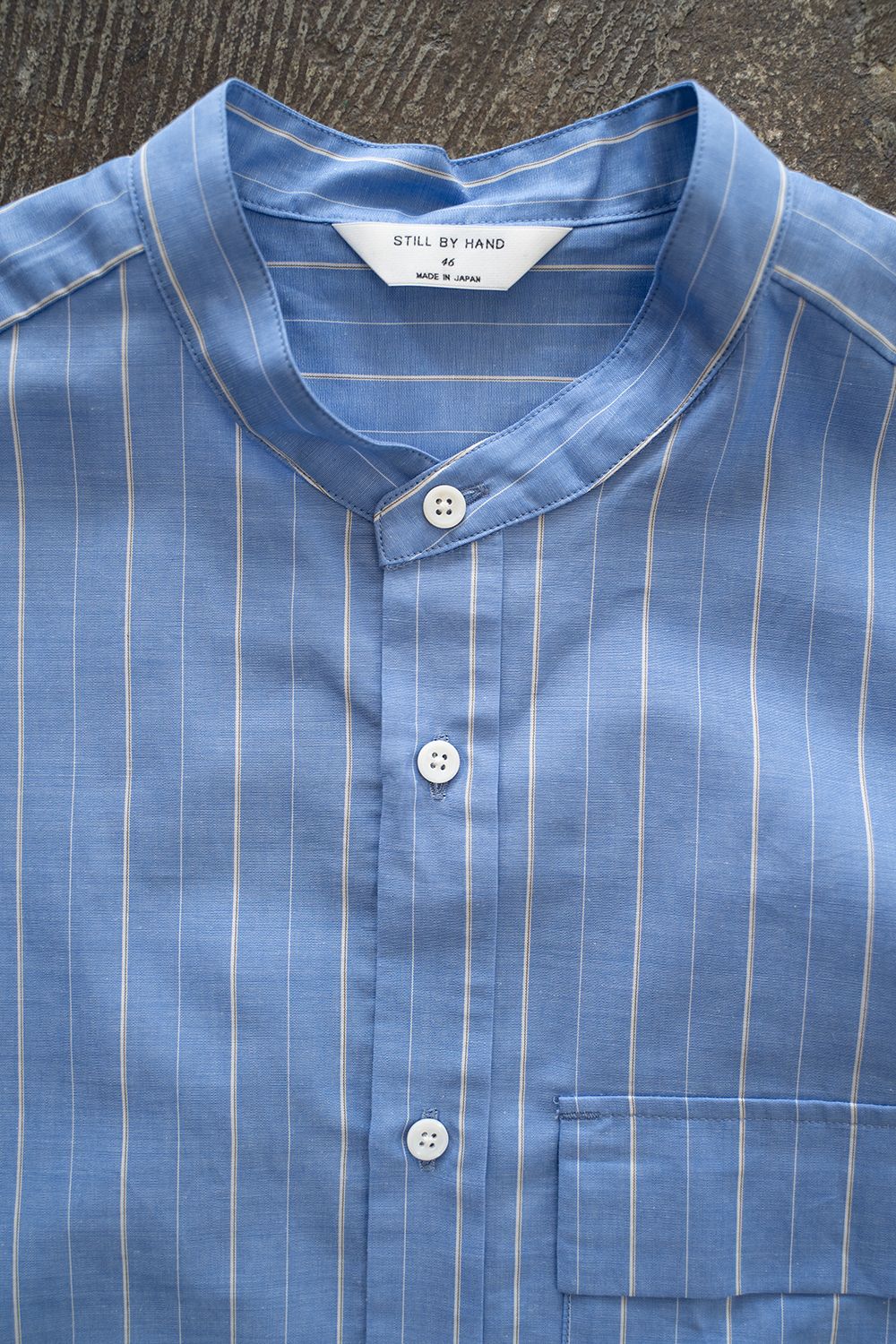 【26SS】コットン×ラミーオーバーサイズシャツ(BLUE STRIPE)