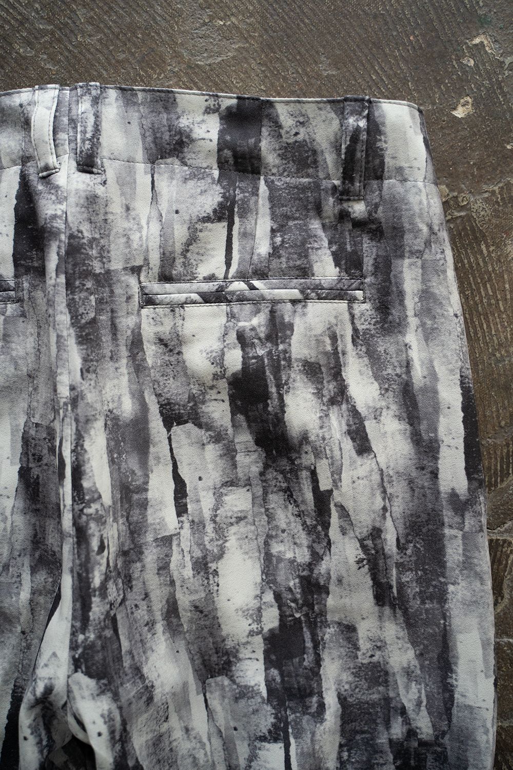 【ラスト1点】【24SS】Abstract Print Flare Pants/アブストラクトプリントフレアパンツ(GRAY)