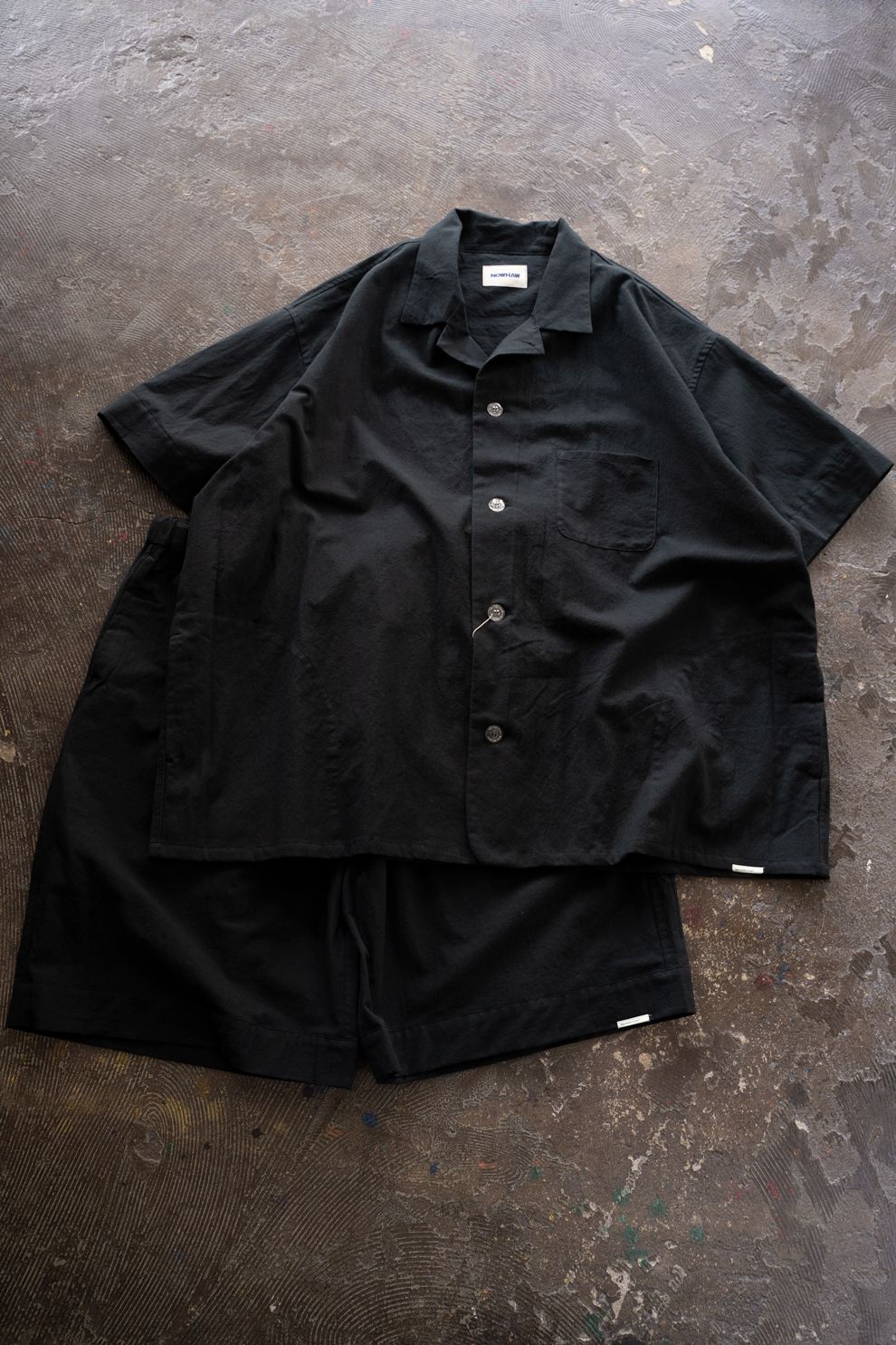 【26SS】"summer jambo"pajama(washed light cotton BLACK)【セットアップ】【ユニセックス】