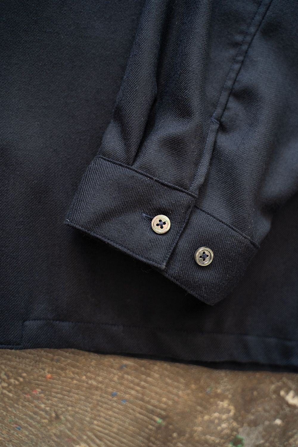 【ラスト1点】【24AW】Super120'sウールシャツ(DARK NAVY)