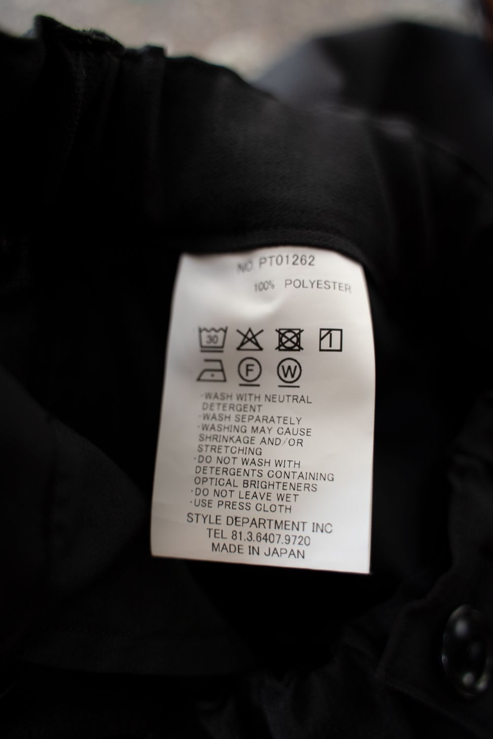 【256SS】ディープタックポリエステルワイドテーパードパンツ(BLACK)