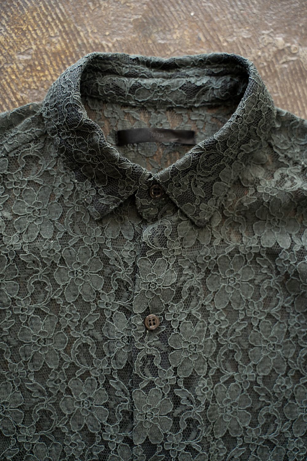【ラスト1点】【25AW】Cord Lace L/S Shirt/コードレースロングスリーブシャツ(GREEN)