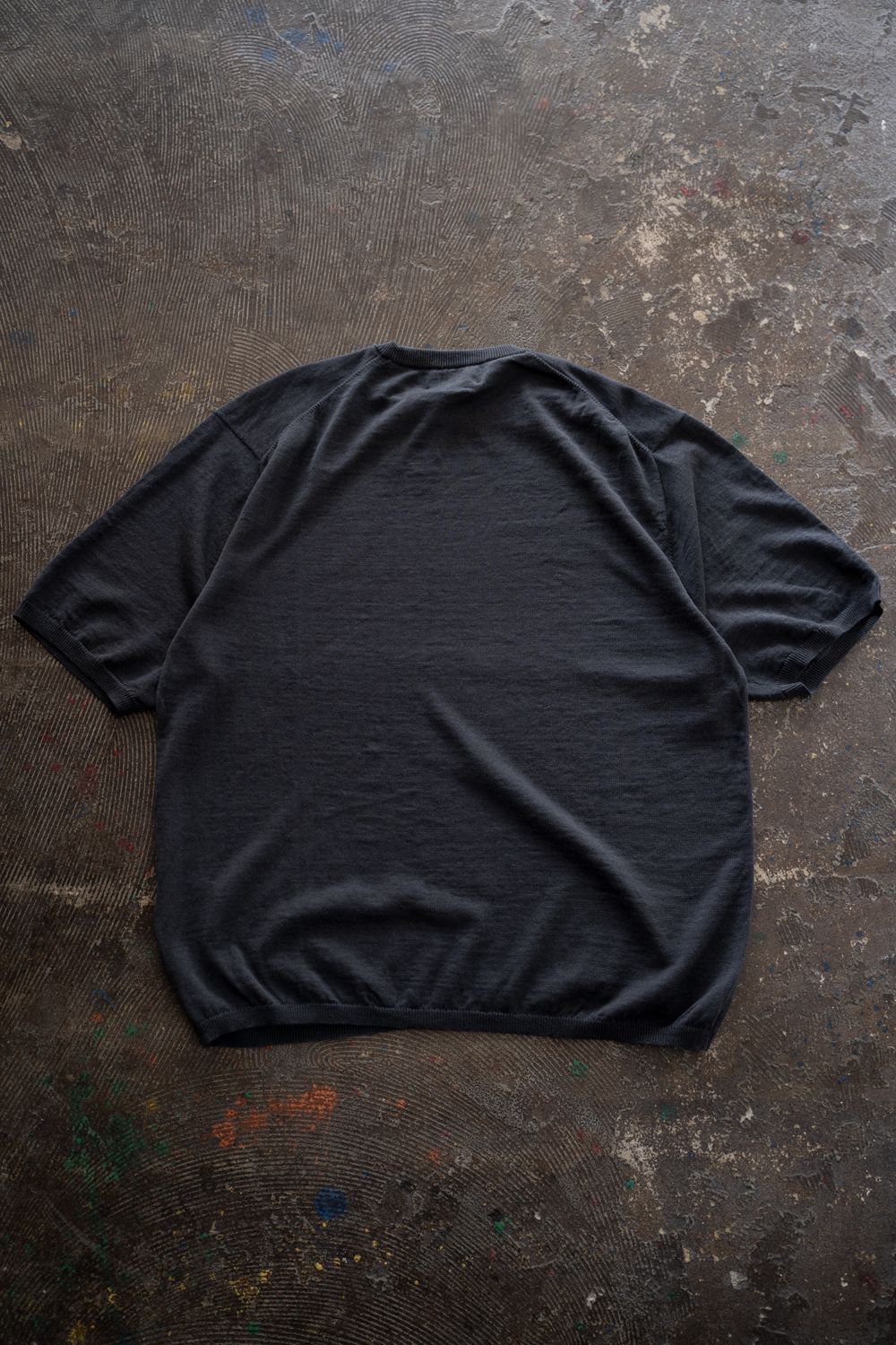 【26SS】リネン×コットンニットTee(BLUE GREY)