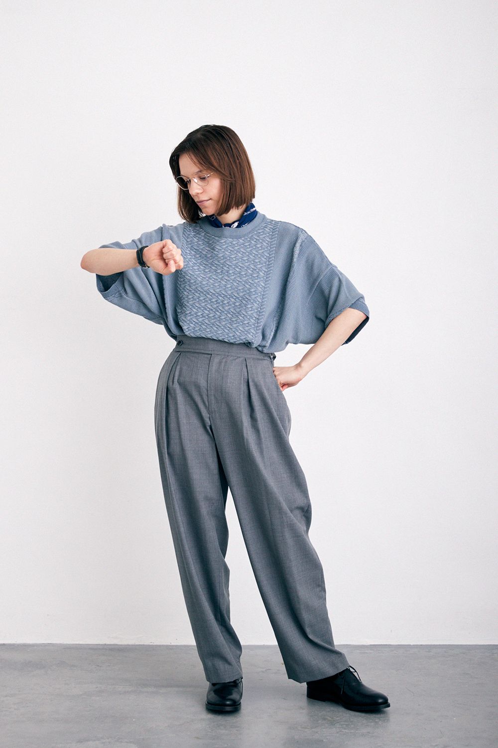 【ラスト1点】【24SS】Kusabue Knit(PALE BLUE)