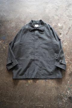 【ラスト1点】【25SS】コットン×リネンステンカラーハーフコート(BLUE CHARCOAL)
