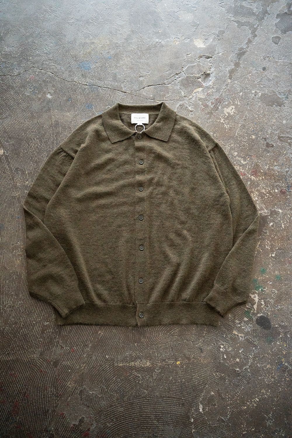 【25AW】エクストラキッドモヘア12Gニットカーディガン(OLIVE)