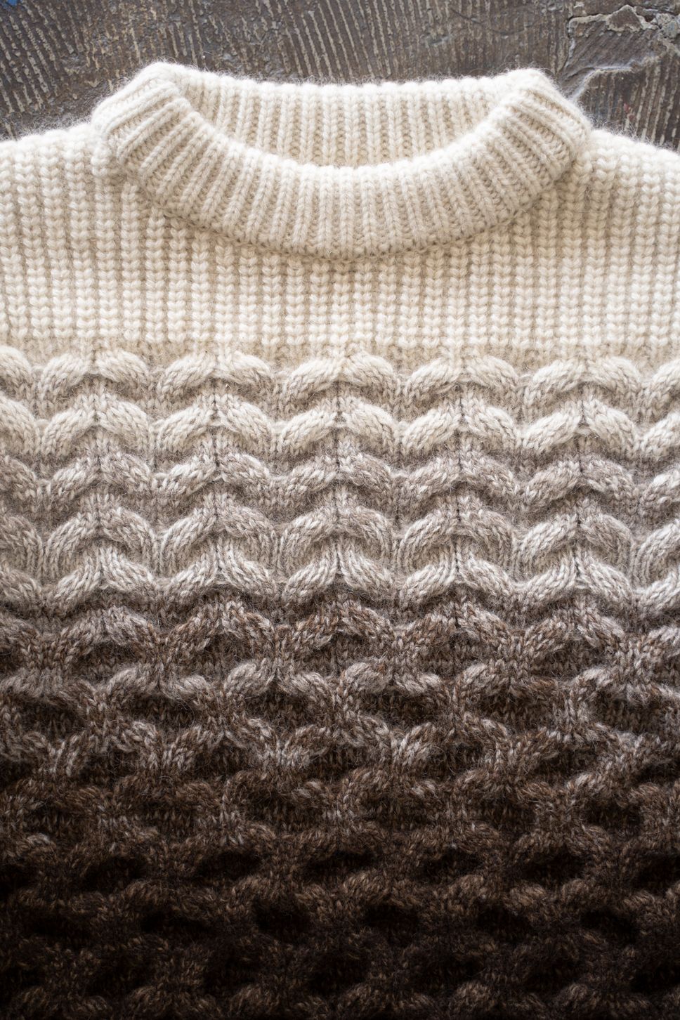 undyed yak/New Zealand wool ombre sweater(NATURAL)