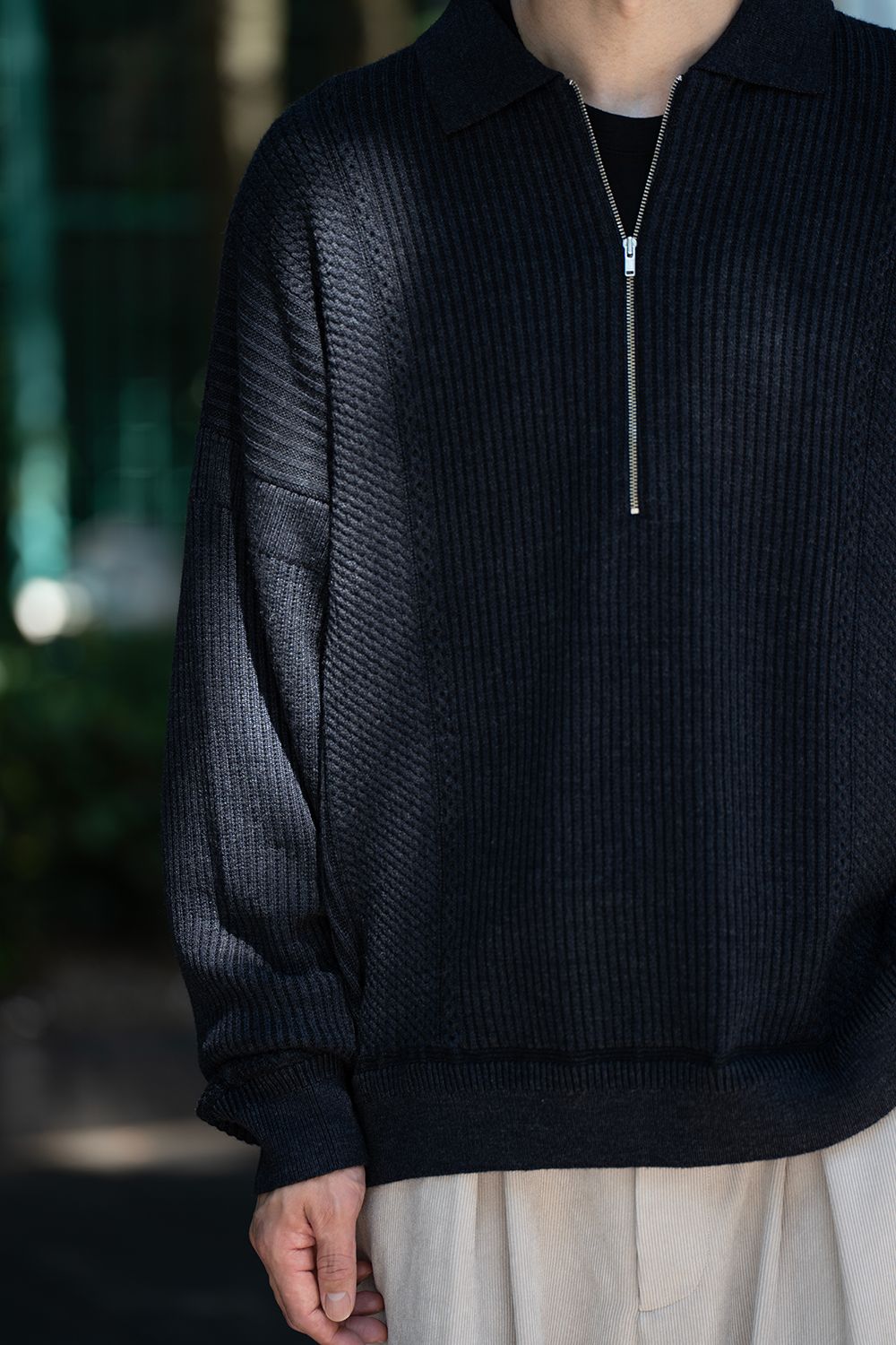 【26AW】Teriha Zip Polo(NAVY)