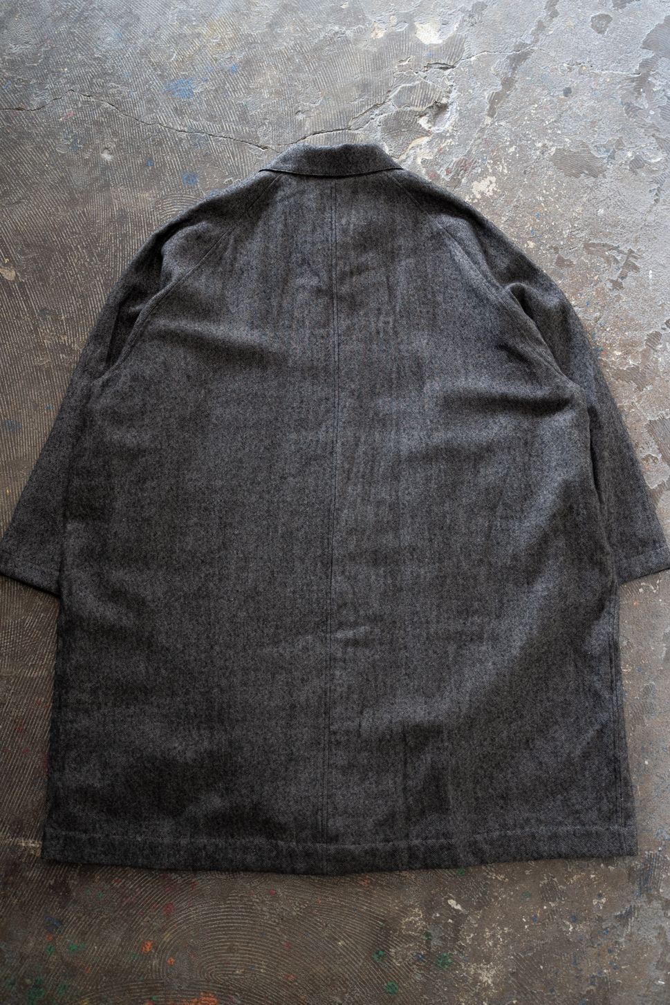 【26AW】ウール×リネンステンカラーコート(MELANGE GREY)