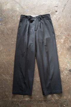 【ラスト1点】【23SS】コットンバーバリークロスセンタープレススラックス(BLACK NAVY)
