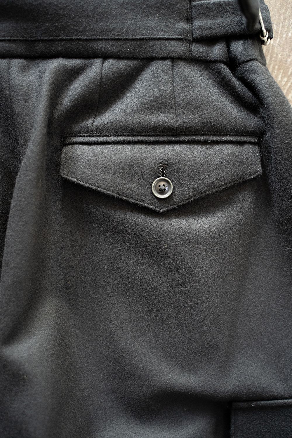 【ラスト1点】【22AW】2-Tack Flannel Cargo Pants/2タックフランネルカーゴパンツ(BLACK)