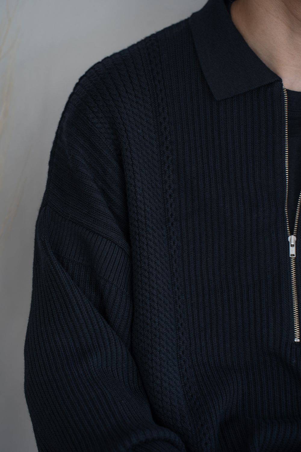 【26AW】Teriha Zip Polo(BLACK)
