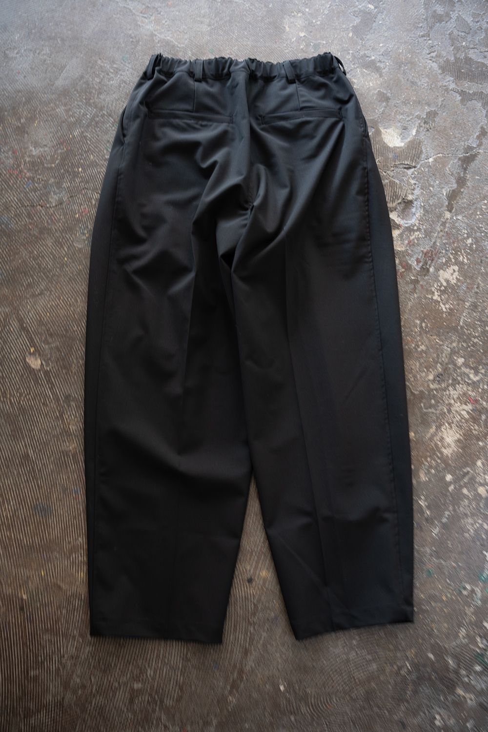 【ラスト1点】【26SS】Summer Wool 3 Pleat Pants(BLACK)