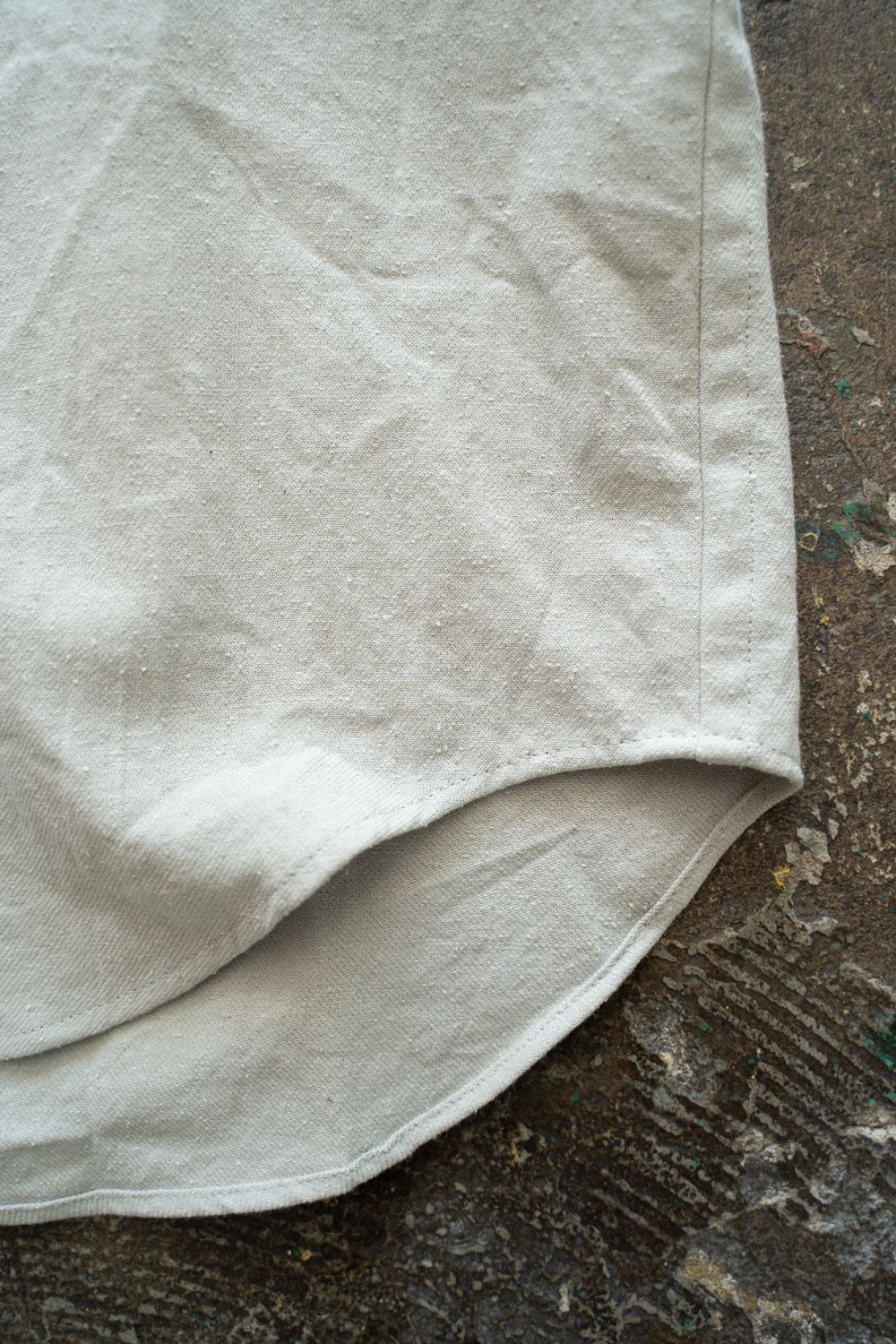 【ラスト1点】【25AW】極小襟コットン×シルクネップシャツ(SAGE)