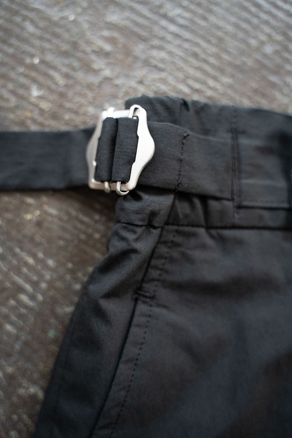 【ラスト1点】2-Tack Cotton-Nylon Trousers/2タックコットンナイロントラウザーズ(BLACK)