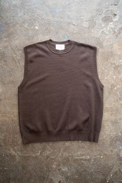【ラスト1点】コットン×シルクニットベスト(DARK BROWN)