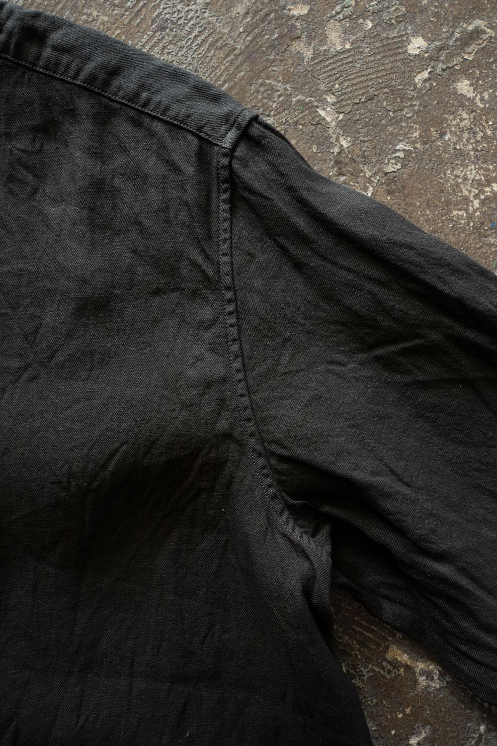 和紙大麻シャツ(柿渋×墨)