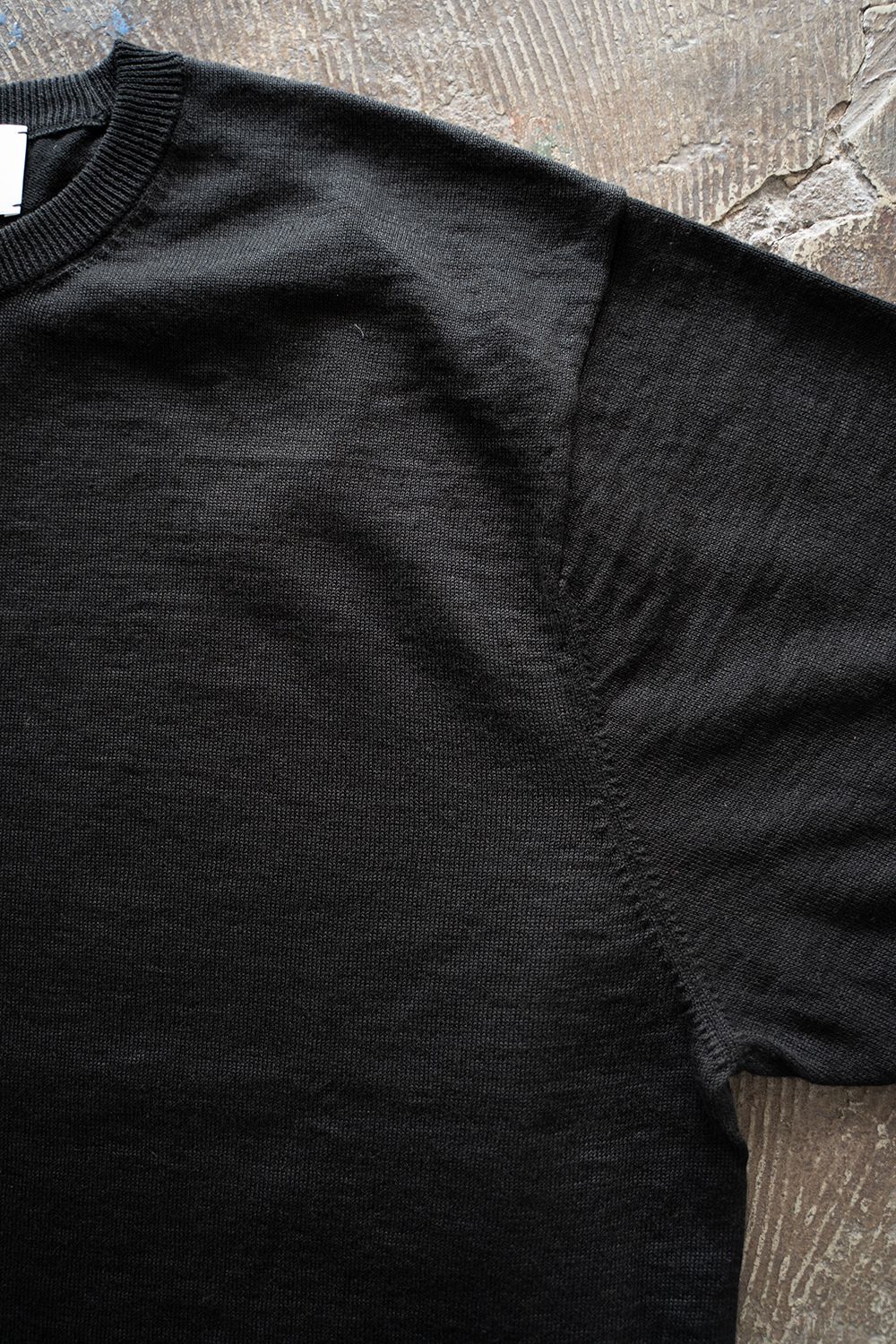 【ラスト1点】【25SS】リネン×コットンニットTee(BLACK)