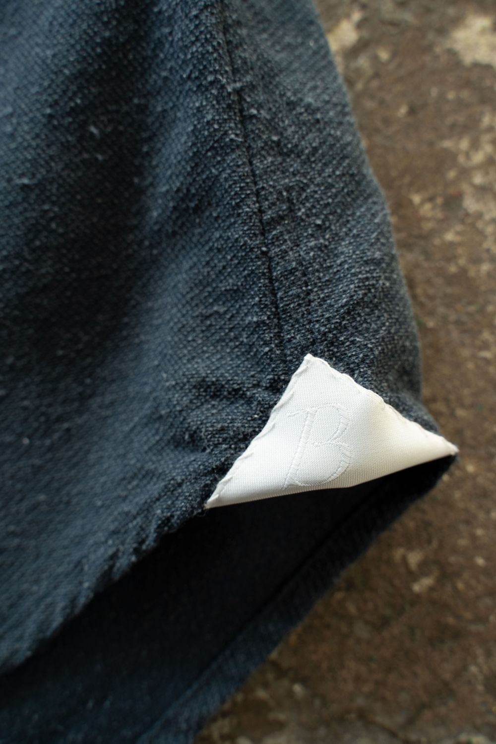 【ラスト1点】【25AW】Silk Nep Kersey Band Collar Bosom Shirt(IRON BLUE)
