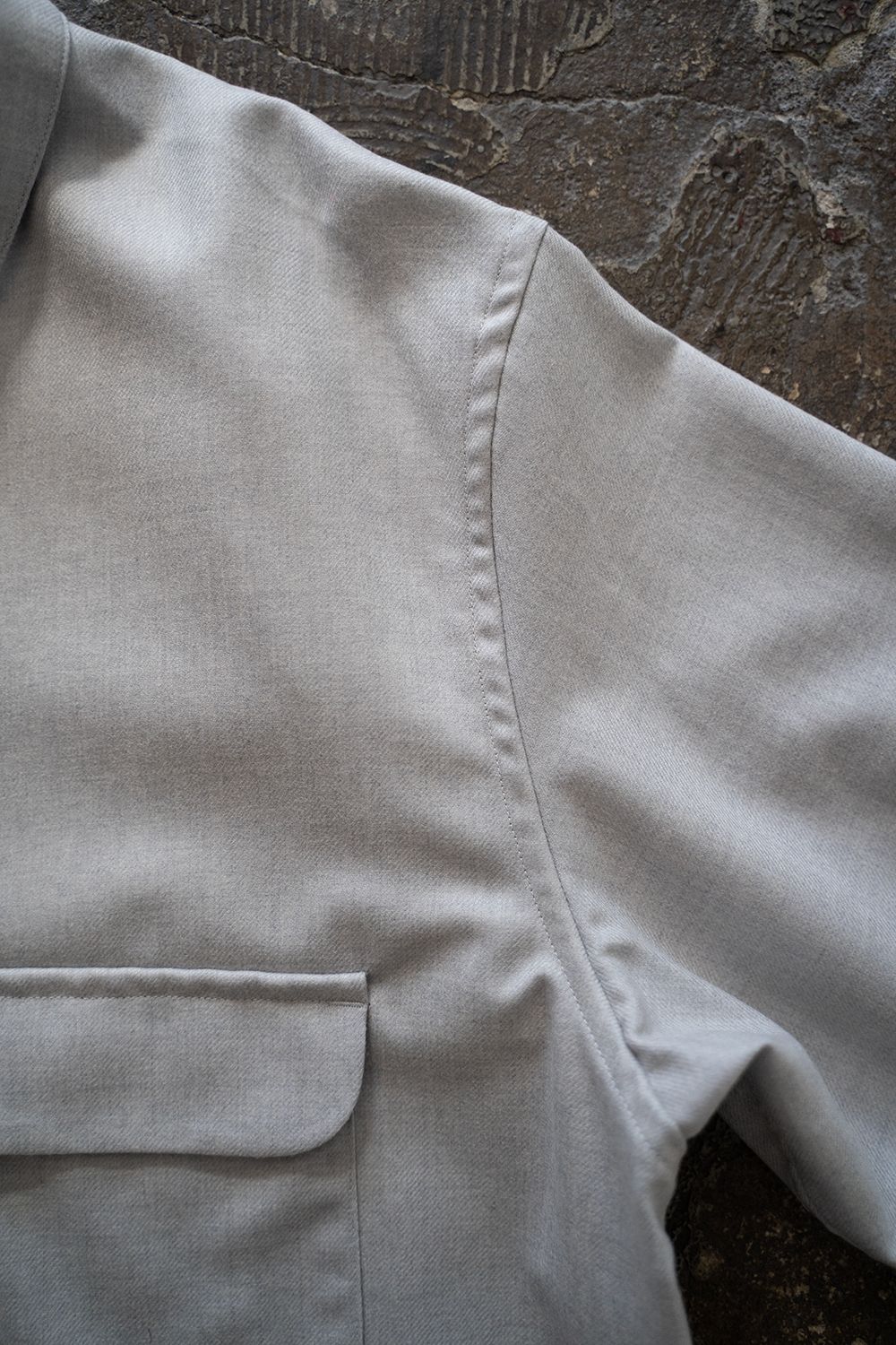 【ラスト1点】【24AW】Super120'sウールシャツ(LIGHT GRAY)