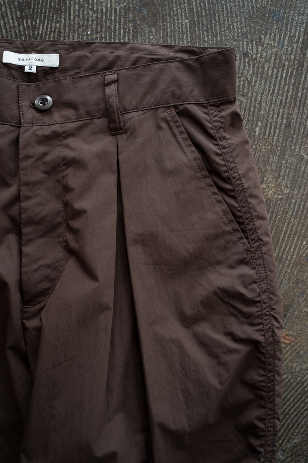 【26SS】2-Tack Puckering Wide Pants/2タックパッカリングワイドパンツ(BROWN)