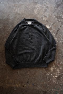 【26AW】モヘア混10Gニットポロ(CHARCOAL)