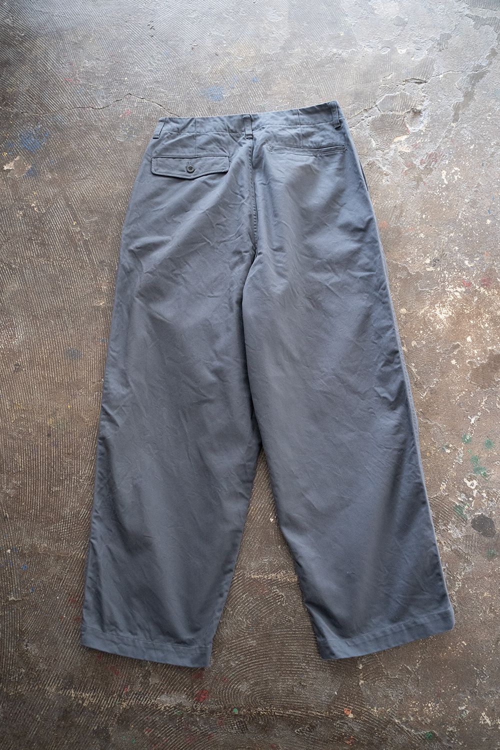 【ラスト1点】【23SS】コットンドリルワイドパンツ(BLUE GRAY)