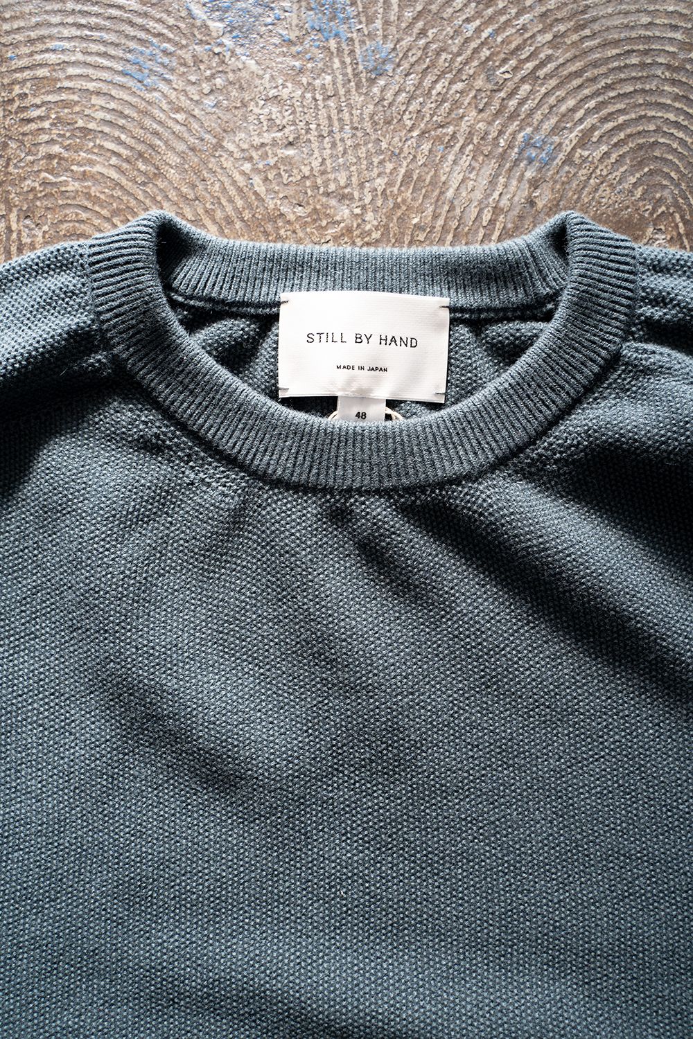 【ラスト1点】【22AW】カシミア混クルーネックニット(SLATE BLUE)