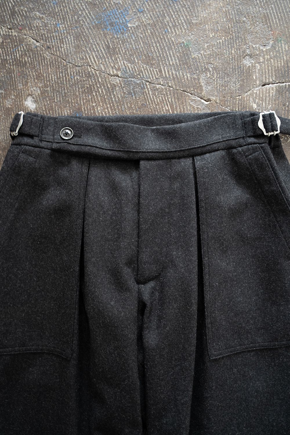【ラスト1点】2-Tack Flannel Baker Pants/2タックフランネルベイカーパンツ(BLACK)
