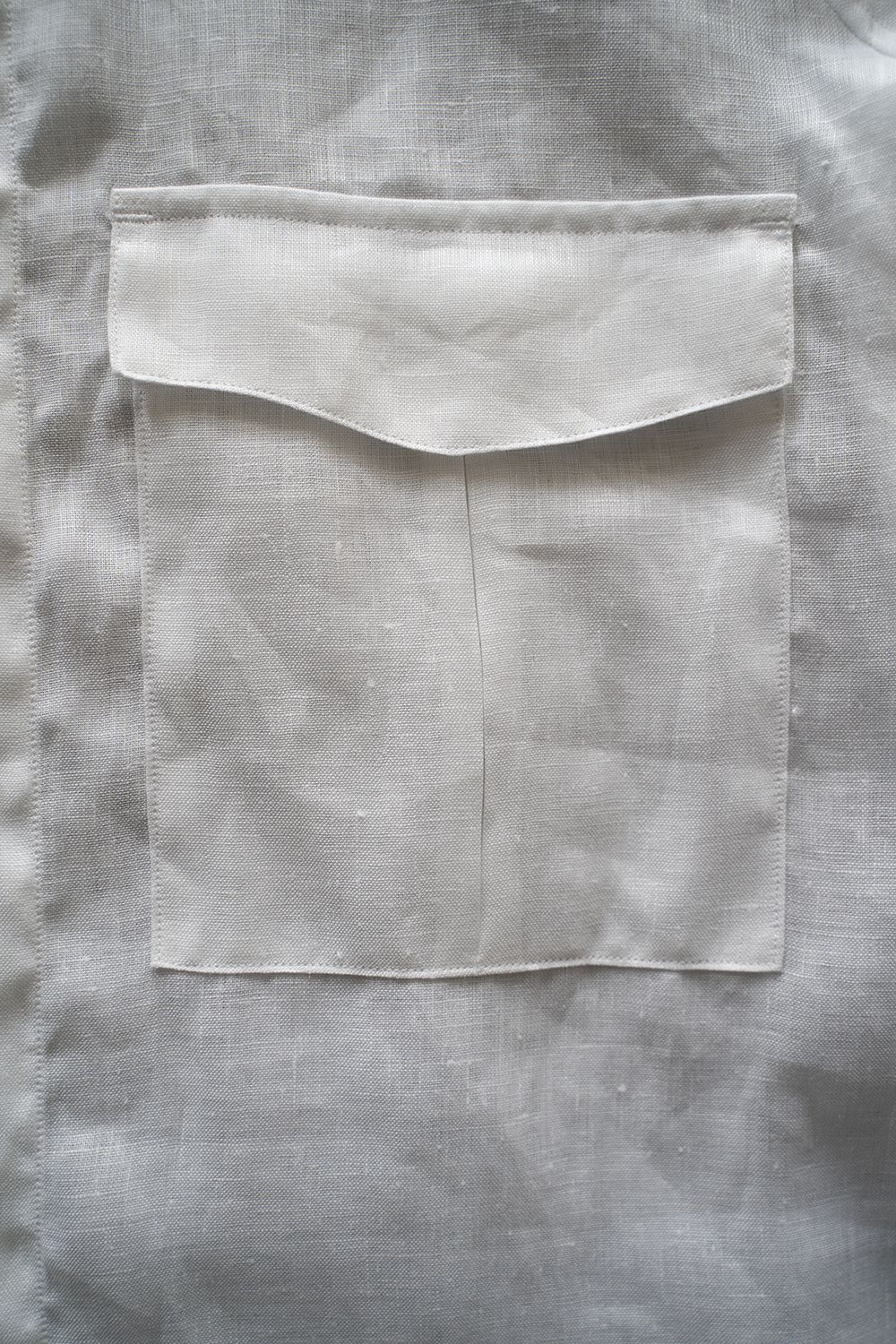 【ラスト1点】【23SS】リネン両胸ポケットシャツ(WHITE)